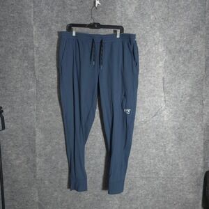 UFC Gym Joggers Mens XXL Blue Training Pants Spandex Tapered Athletic Cuffed MMA